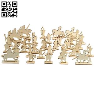 Kit Miniaturas de Exército Medieval em MDF para RPG