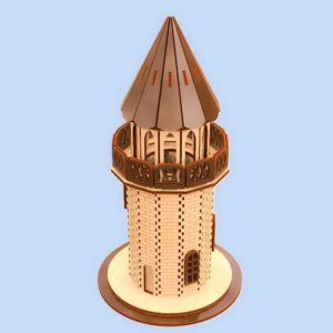Luminária de Mesa em MDF 3D Torre Medieval
